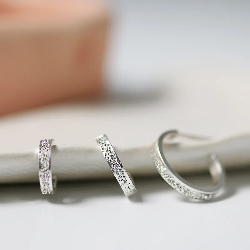 Huge Savings On Timeless Jewelry Collections BOLD HUGGIE HOOPS  | DIAMOND DUSTED