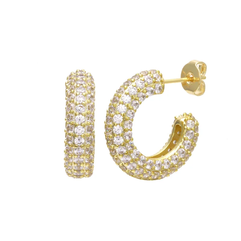 Elegant Rose Gold Jewelry For A Stylish Touch Chunky Pave Hoops