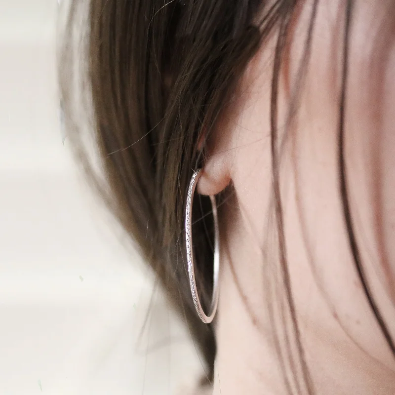Exclusive Jewelry Sale – Shine For Less DIAMOND DUSTED OVAL HOOP EARRINGS