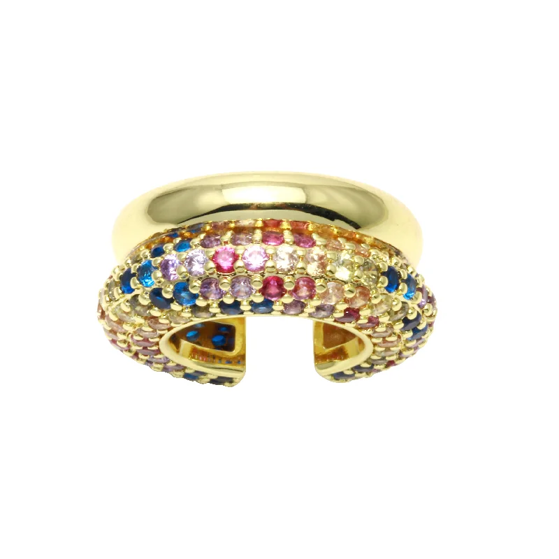 Upgrade Your Jewelry Collection For Less Double Chunk Rainbow Cuff