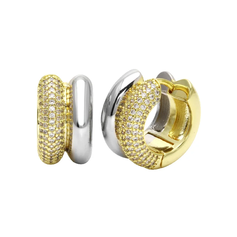 Timeless Elegance At Unbelievable Discounts Double Row Two Tone Chunky Huggies