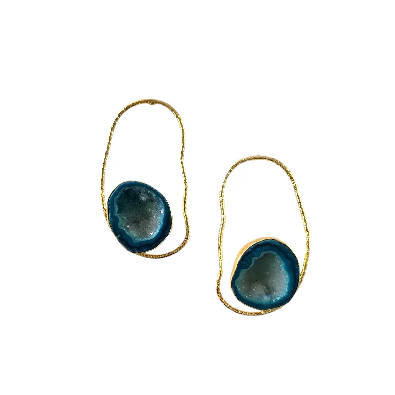 Handcrafted Jewelry Sale – Unique Designs At Low Prices Druzy Irregular Hoop Earrings Handcrafted Jewelry Sale – Unique Designs At Low Prices Druzy Irregular Hoop Earrings