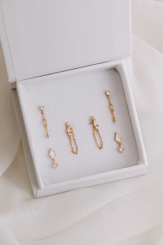 Premium Diamond Jewelry At Once-In-A-Lifetime Discounts Emaline Bundle - Gold or Silver Sterling Silver Earring Stack
