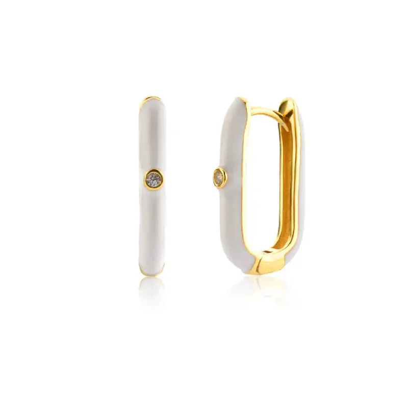 High-End Jewelry, Now More Affordable Than Ever Enamel Oval Hoop Earrings