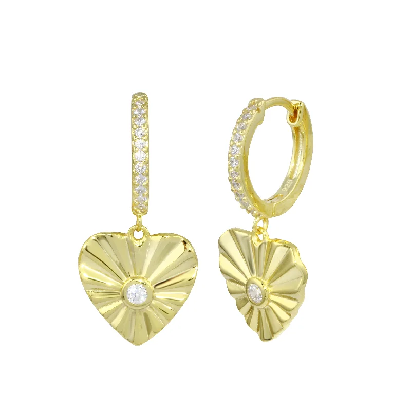 Limited Stock On Premium Jewelry At Low Prices Fluted Heart Huggies