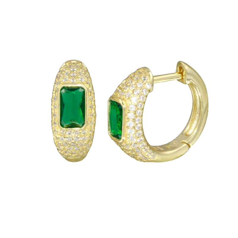 Grab Your Favorite Jewelry At The Lowest Prices Full Pave Stone Huggie