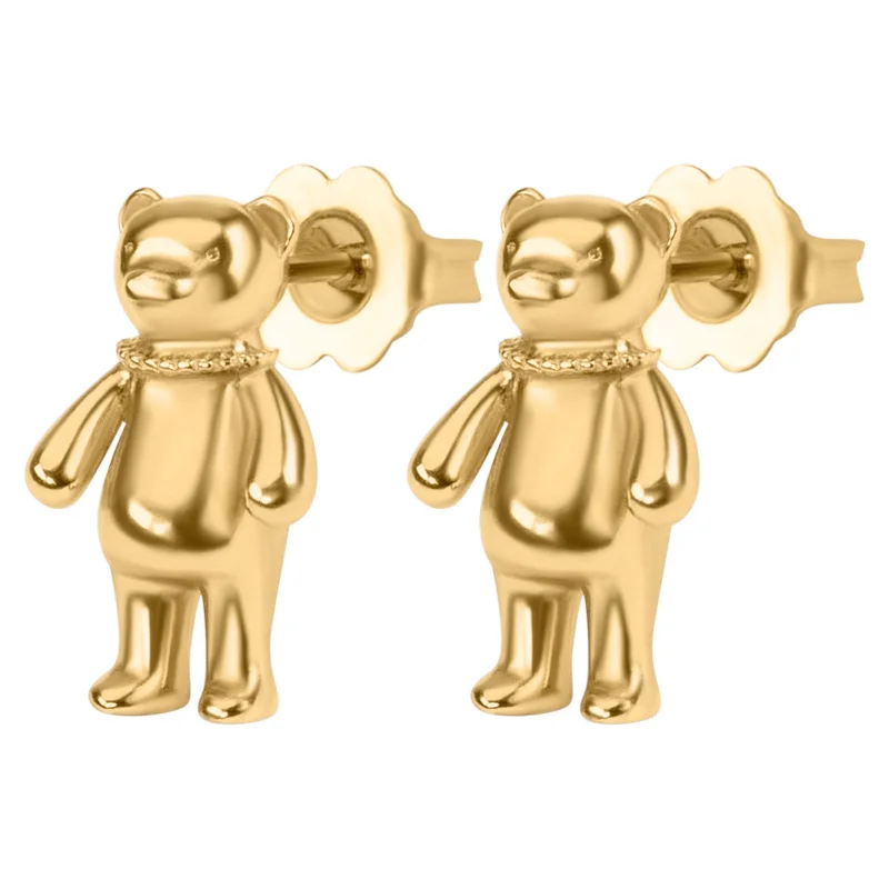 Luxury Handcrafted Jewelry For Elegant Looks Gold Bear Earrings