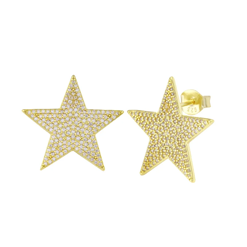 Customized Silver Jewelry For Unique Style Jumbo Star Studs