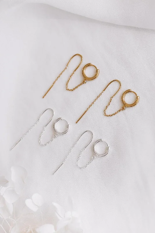 Affordable Glamour – Premium Jewelry For Less Lara - Sterling Silver Hoop Threader Earrings Affordable Glamour – Premium Jewelry For Less Lara - Sterling Silver Hoop Threader Earrings
