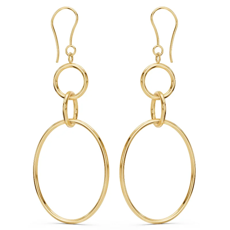 Get The Sparkle You Love At Prices You Adore Large Gold Round & Oval Drop Earrings
