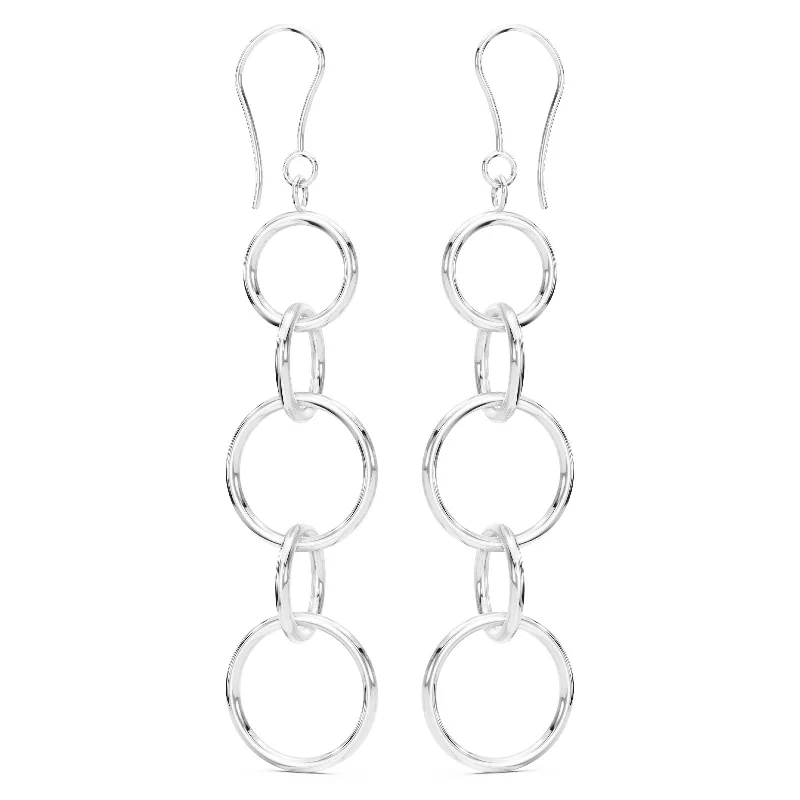 Fashion-Forward Jewelry At Exclusive Discounts Large Silver Round Drop Earrings