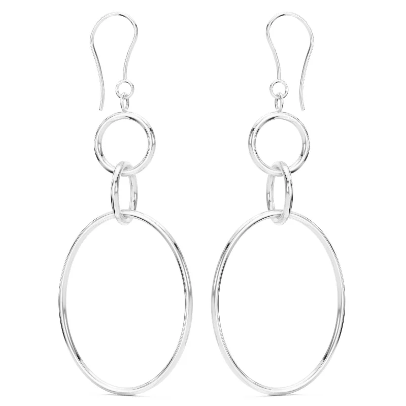 Bold And Beautiful Jewelry Now At Irresistible Prices Large Silver Round & Oval Drop Earrings Bold And Beautiful Jewelry Now At Irresistible Prices Large Silver Round & Oval Drop Earrings