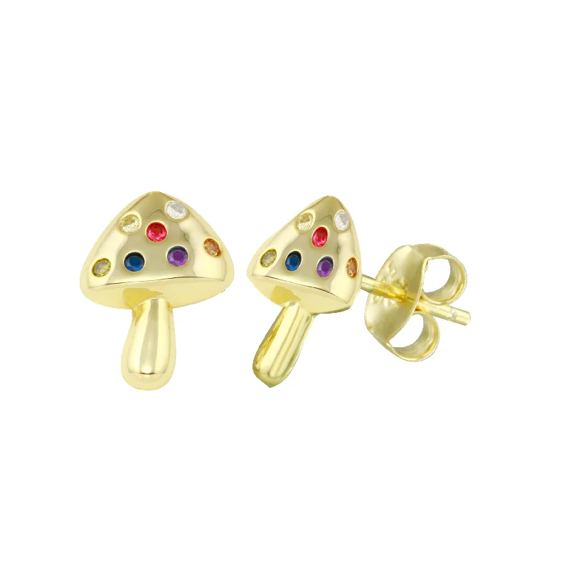 Special Deals On Handcrafted And Designer Jewelry Mini Rainbow Mushroom Stud