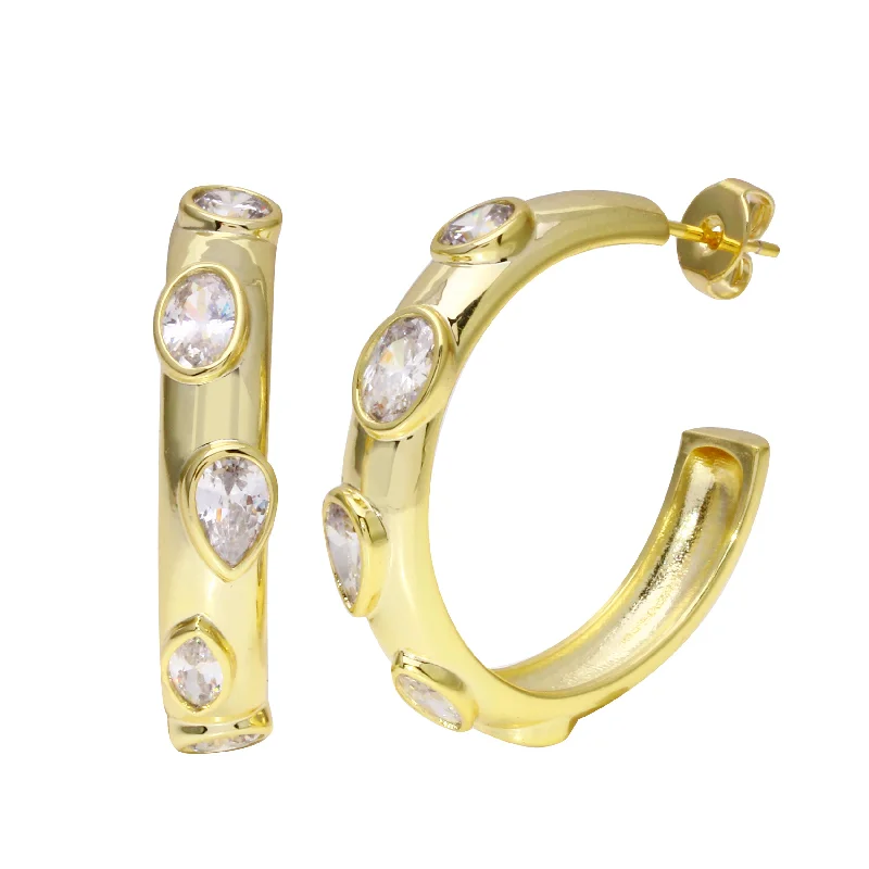 Dainty Floral Jewelry For Feminine Elegance Mix Bling Hoops
