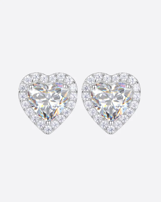 Huge Markdowns On Premium Jewelry Styles MOISSANITE BIG LOVE STUDS. - WHITE GOLD
