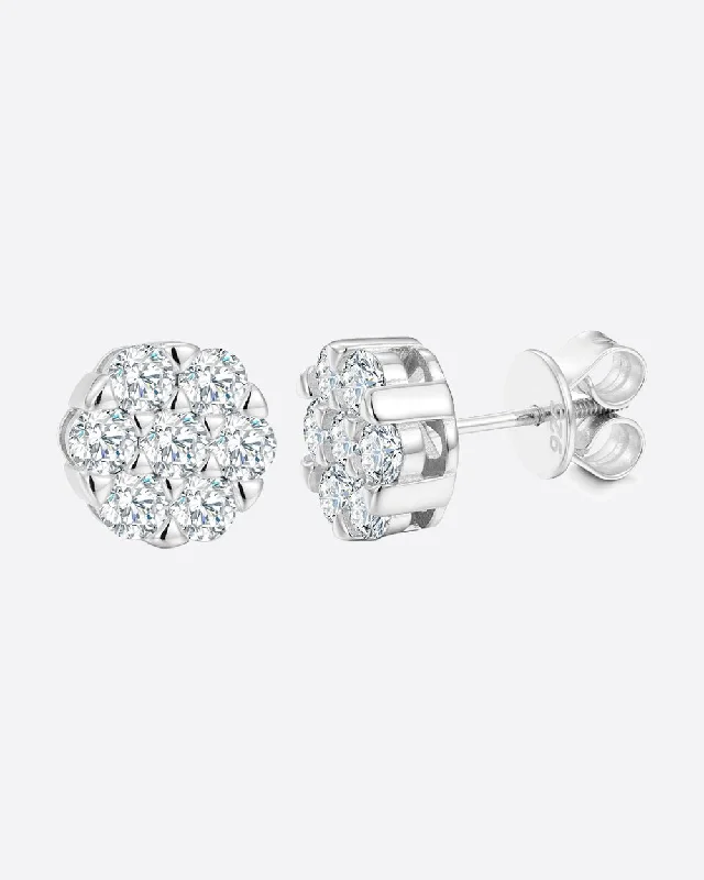 Elegant Jewelry Pieces At Unbelievable Prices MOISSANITE CLUSTER EARRINGS. - WHITE GOLD Elegant Jewelry Pieces At Unbelievable Prices MOISSANITE CLUSTER EARRINGS. - WHITE GOLD