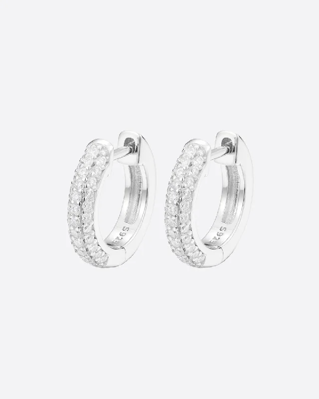 Discounted Jewelry For A Glamorous Look MOISSANITE FROSTY HOOPS EARRINGS. - WHITE GOLD Discounted Jewelry For A Glamorous Look MOISSANITE FROSTY HOOPS EARRINGS. - WHITE GOLD