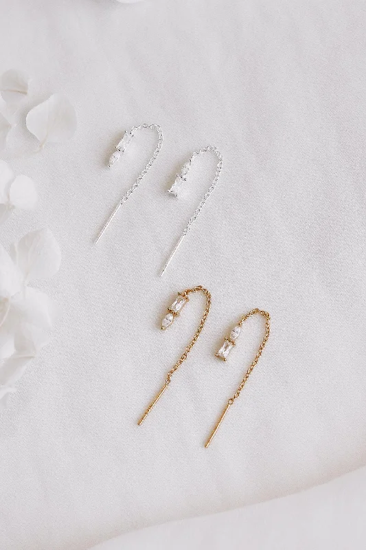 Trendy Minimalist Jewelry For Everyday Wear Natalie - Sterling Silver Threader Earrings Trendy Minimalist Jewelry For Everyday Wear Natalie - Sterling Silver Threader Earrings