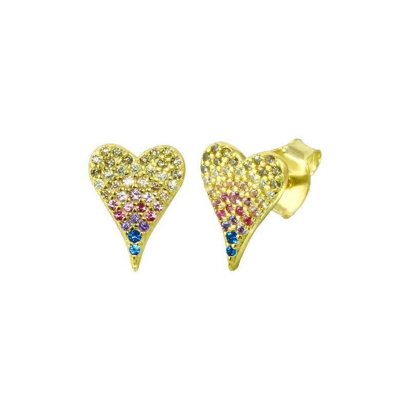 Unmissable Discounts On Timeless Jewelry Pieces Rainbow Perfect Heart Stud