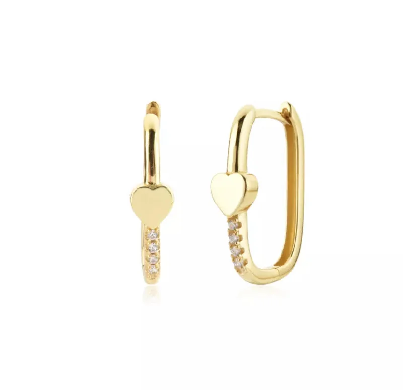 Elegant Designs, Unbeatable Discounts – Shop Jewelry Now Rectangle Heart Hoops