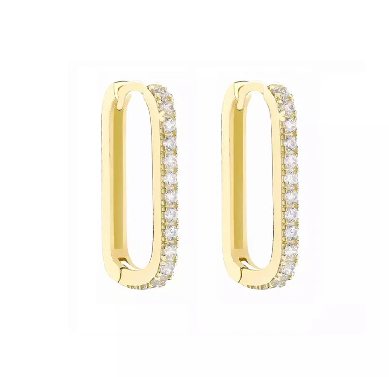 Chic And Stylish Jewelry At Exclusive Prices Rectangle Diamond Hoops