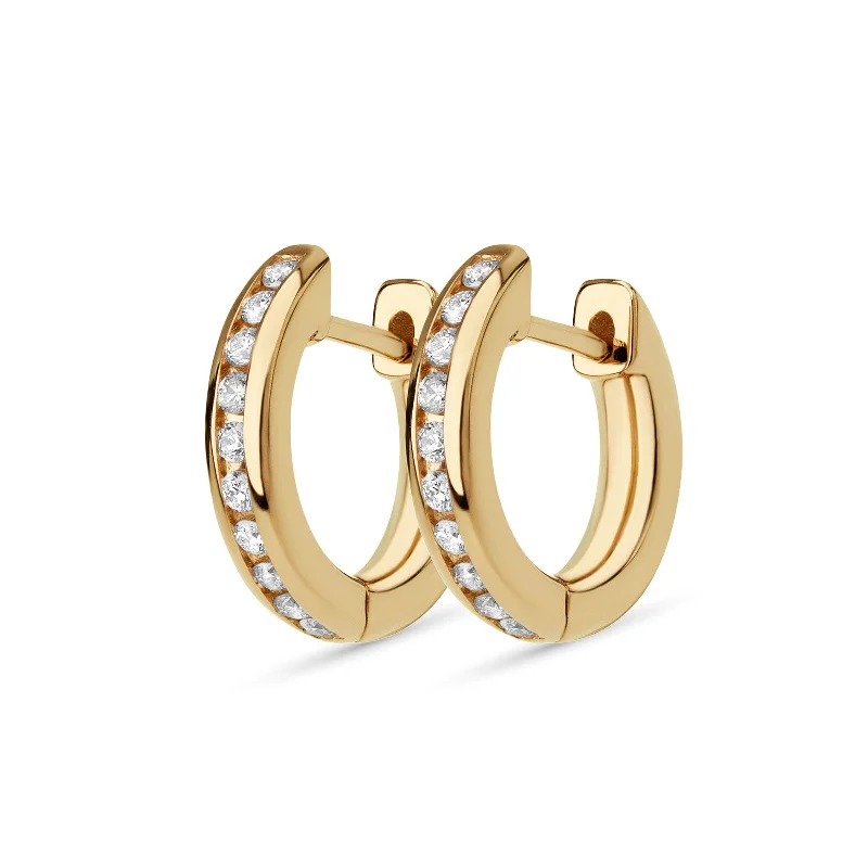 Unmissable Deals On Handmade Jewelry Collections Small Channel Set Round Huggies