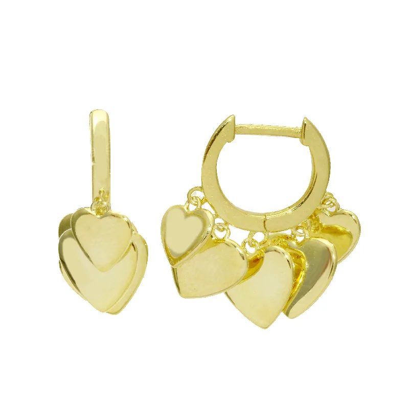Shine In Style – Shop Jewelry Discounts Today Solid Hearts Hanging Huggies