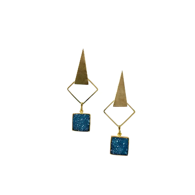 Romantic Heart-Shaped Jewelry For Special Gifts The Blue Sugar Druzy Earrings