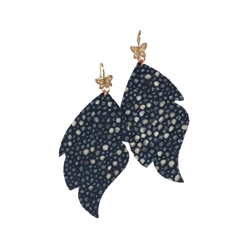 Navy speckled
