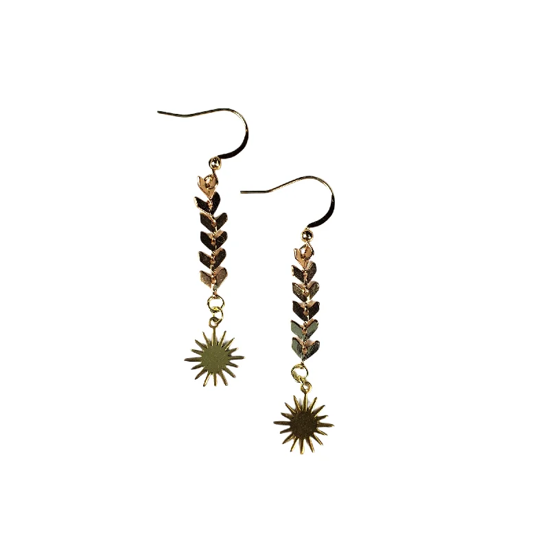 Breathtaking Jewelry, Breathtaking Prices The Emilia Gold Chevron Chain Starburst Earrings
