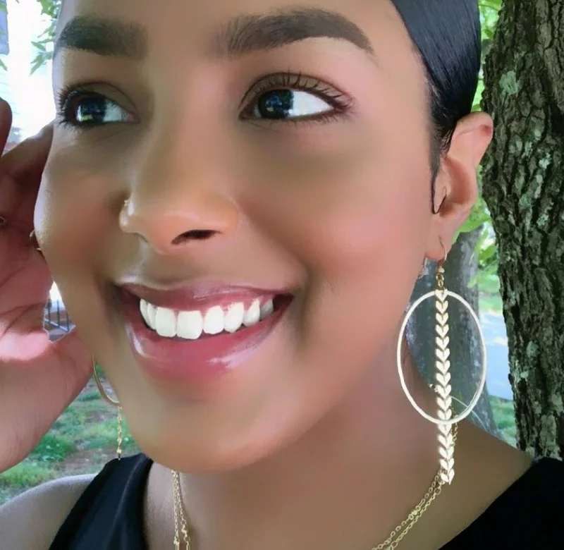 Grab Your Dream Jewelry At The Lowest Prices The Francesca Chevron Drop Hoop Earrings Grab Your Dream Jewelry At The Lowest Prices The Francesca Chevron Drop Hoop Earrings