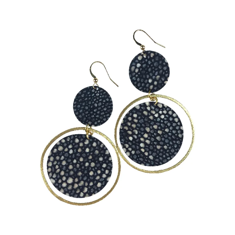 Navy speckled