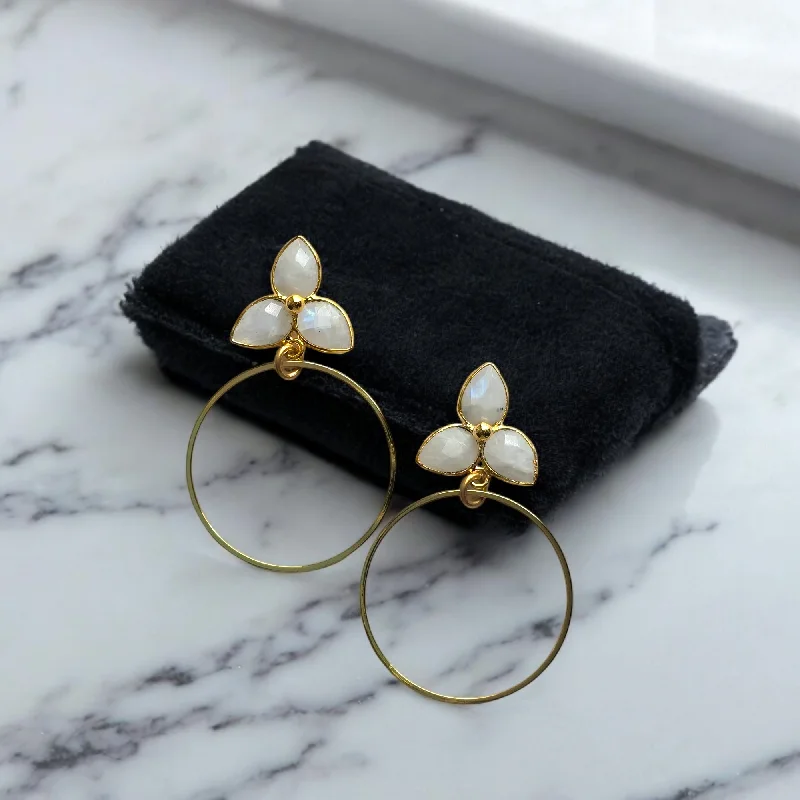 Make Every Moment Shine – Jewelry Discounts Available The Raiya Rainbow Moonstone Hoop Earrings Make Every Moment Shine – Jewelry Discounts Available The Raiya Rainbow Moonstone Hoop Earrings