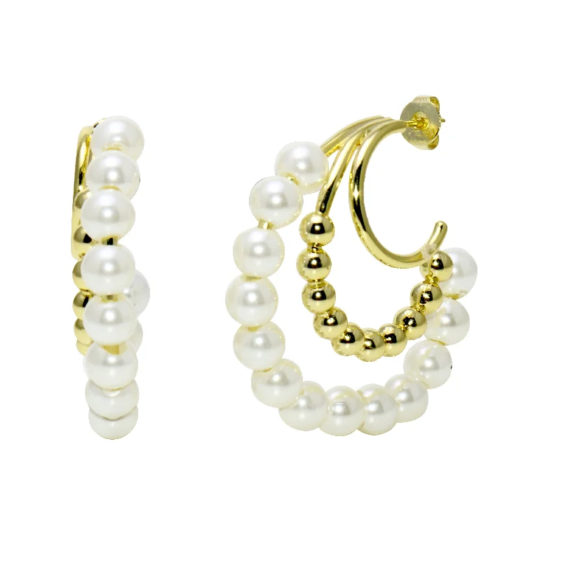 Stunning Jewelry At A Fraction Of The Price Trio Pearl Hoop