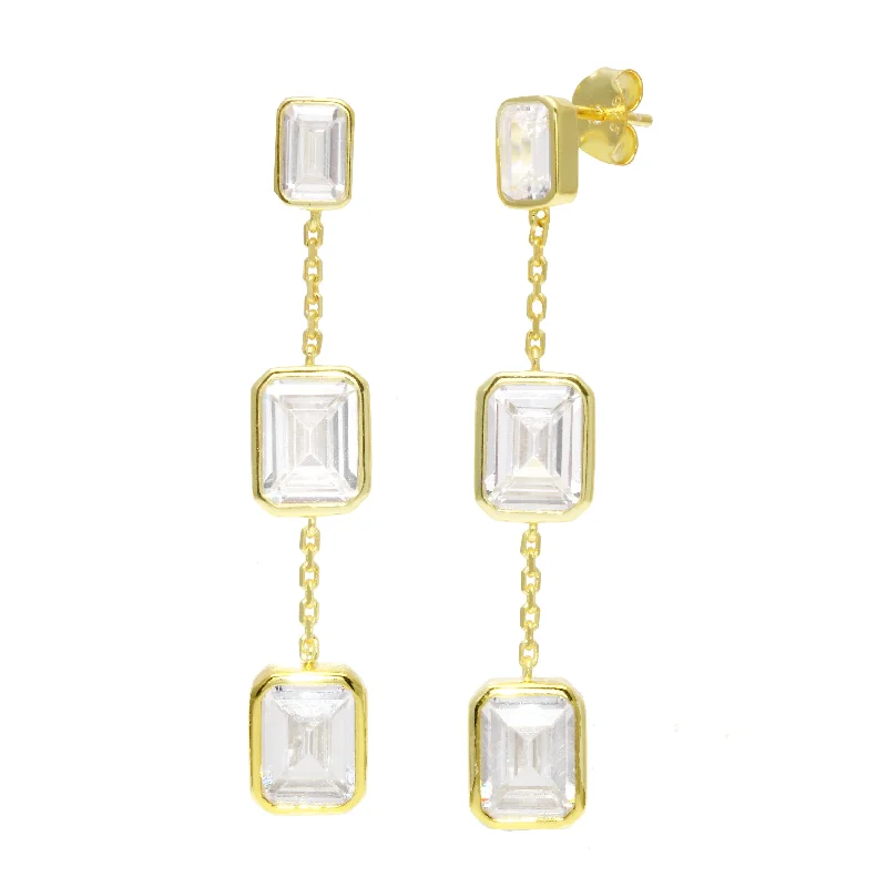 Your Perfect Accessory Now At The Best Price Triple Emerald Drop Earrings