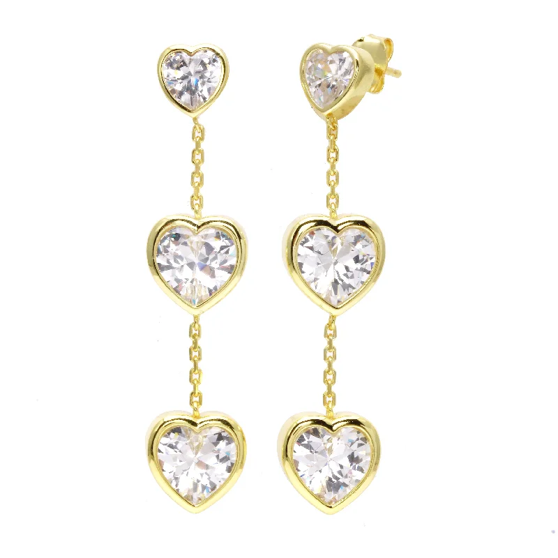 Dainty And Elegant Jewelry Now At Reduced Prices Triple Heart Drop Earrings