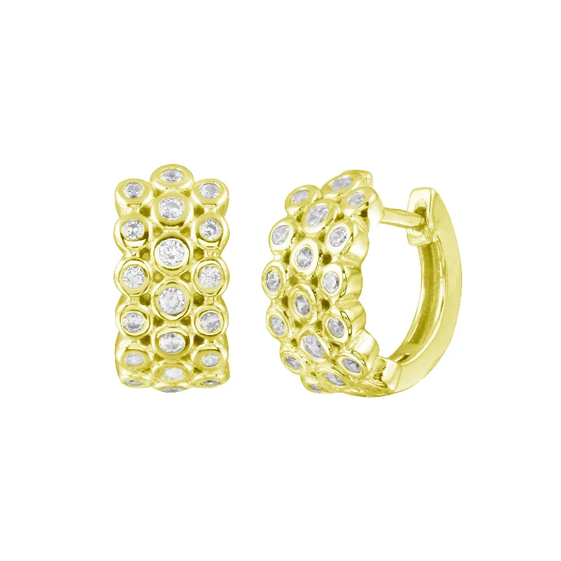 Flash Sale On Exquisite Jewelry – Don't Miss Out Triple Row Bezel Huggies