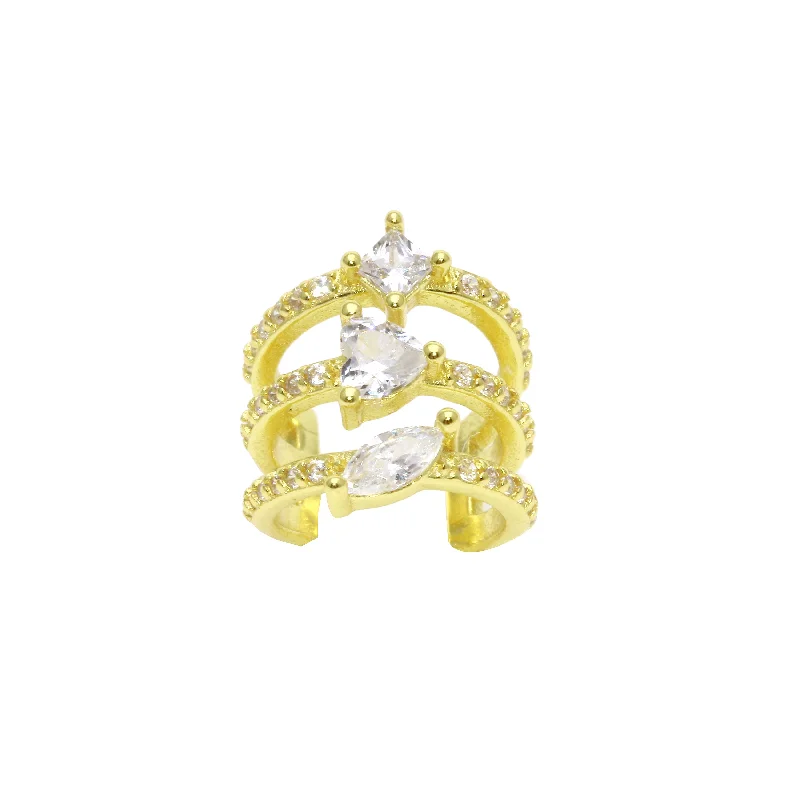 Shop High-Quality Jewelry At Jaw-Dropping Discounts Triple Shapes Ear Cuff
