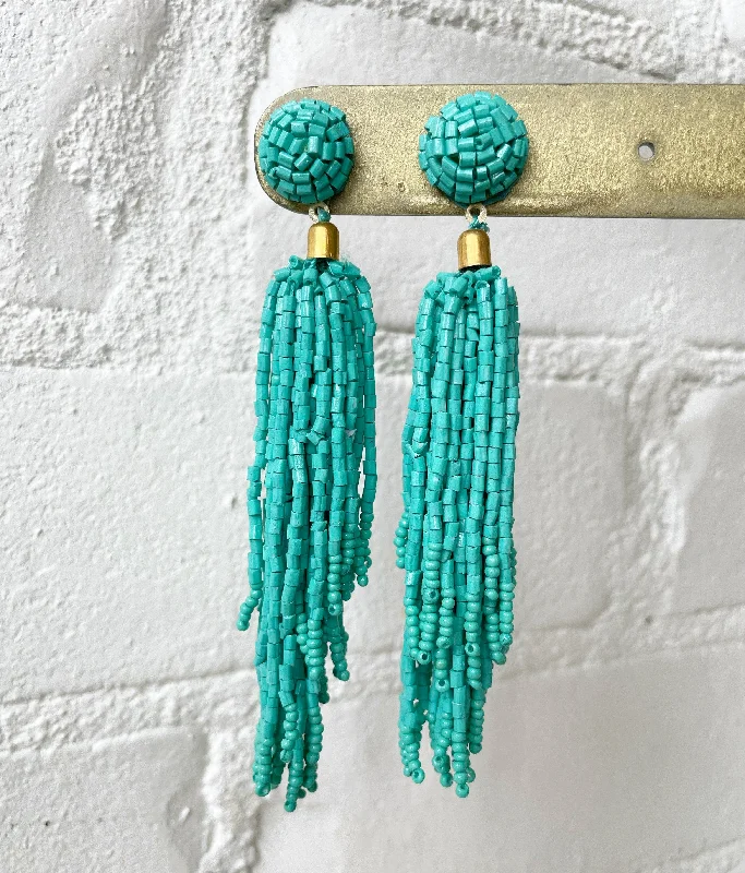 Grab Your Favorite Jewelry At The Lowest Prices Turquoise beaded fringe earring