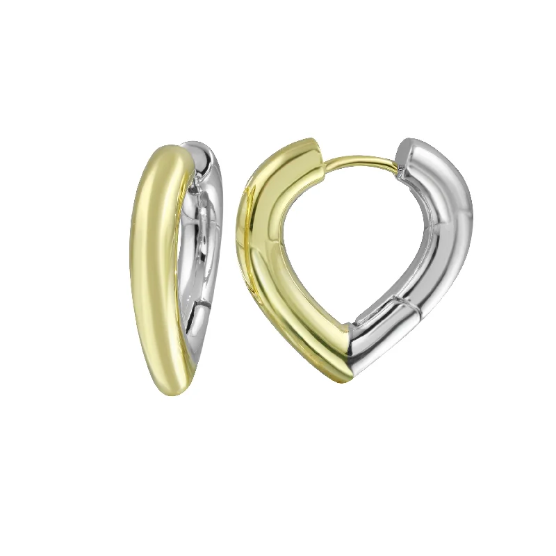 Shop Stylish Jewelry Now And Save Big Two Tone Heart Hoops