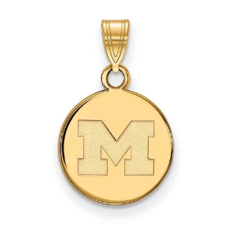 Personalized Engraved Jewelry For Meaningful Gifts 10k Yellow Gold U. of Michigan Small Initial M Disc Pendant Personalized Engraved Jewelry For Meaningful Gifts 10k Yellow Gold U. of Michigan Small Initial M Disc Pendant