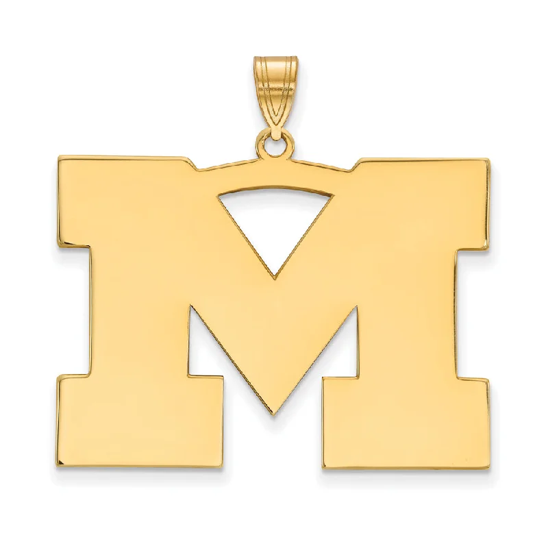 Handcrafted Beauty At Affordable Prices 14k Gold Plated Silver U. of Michigan XL Initial M Pendant Handcrafted Beauty At Affordable Prices 14k Gold Plated Silver U. of Michigan XL Initial M Pendant