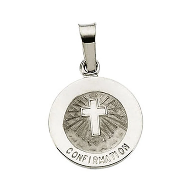 Elegant Jewelry Pieces At Unbelievable Prices 14k White Gold Confirmation Medal Disc Charm or Pendant, 12mm