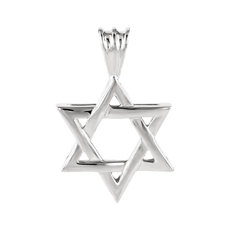 Get Your Favorite Jewelry At The Best Price 14k White Gold Star of David Pendant, 15mm