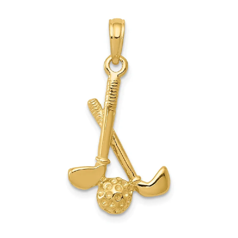 Timeless Elegance, Temporary Discounts – Act Fast 14k Yellow Gold 3D Golf Clubs and Ball Pendant Timeless Elegance, Temporary Discounts – Act Fast 14k Yellow Gold 3D Golf Clubs and Ball Pendant
