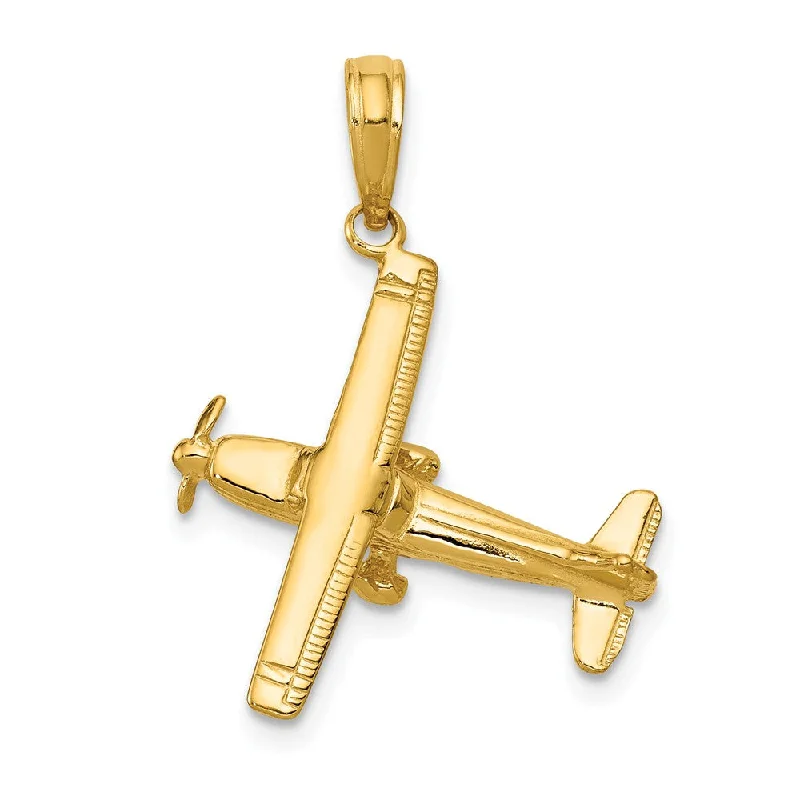 Premium Jewelry At Special Low Prices For A Limited Time 14k Yellow Gold 3D High-Wing Airplane Pendant Premium Jewelry At Special Low Prices For A Limited Time 14k Yellow Gold 3D High-Wing Airplane Pendant