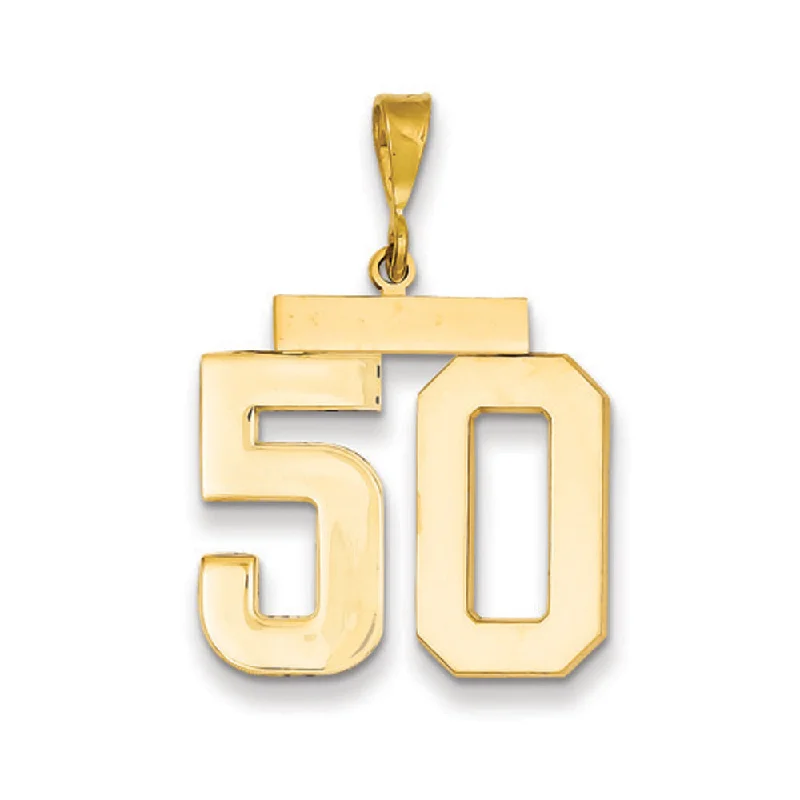 Your Dream Jewelry At Dream Prices 14k Yellow Gold, Athletic Collection, Large Polished Number 50 Pendant Your Dream Jewelry At Dream Prices 14k Yellow Gold, Athletic Collection, Large Polished Number 50 Pendant
