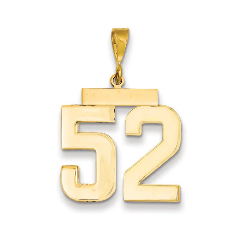 Exclusive Jewelry Markdowns – Limited-Time Offer 14k Yellow Gold, Athletic Collection, Large Polished Number 52 Pendant Exclusive Jewelry Markdowns – Limited-Time Offer 14k Yellow Gold, Athletic Collection, Large Polished Number 52 Pendant