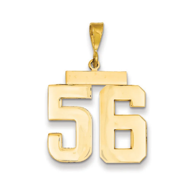 Affordable Elegance – Special Jewelry Sale Now Live 14k Yellow Gold, Athletic Collection, Large Polished Number 56 Pendant Affordable Elegance – Special Jewelry Sale Now Live 14k Yellow Gold, Athletic Collection, Large Polished Number 56 Pendant