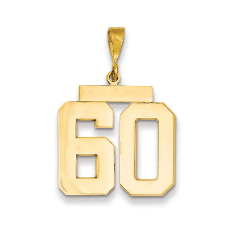 Trending Jewelry Now At Unbeatable Prices 14k Yellow Gold, Athletic Collection, Large Polished Number 60 Pendant Trending Jewelry Now At Unbeatable Prices 14k Yellow Gold, Athletic Collection, Large Polished Number 60 Pendant